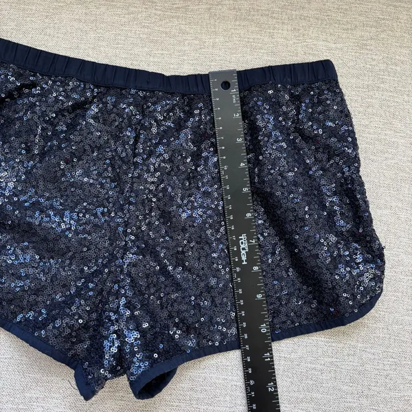 Victoria's Secret Sequin Pajama Shorts Small Navy Blue Sparkly Glam Loungewear - Image 9