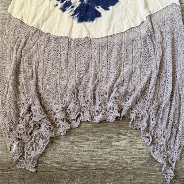 Free People Tie-Dye Sleeveless Top with Crotchet Hem Size Medium - Image 5