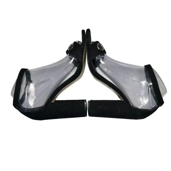 Urban Outfitters Faux Suede Heels Grommet‎ Open Toe Ankle Strap Shoes Women 8 - Image 8