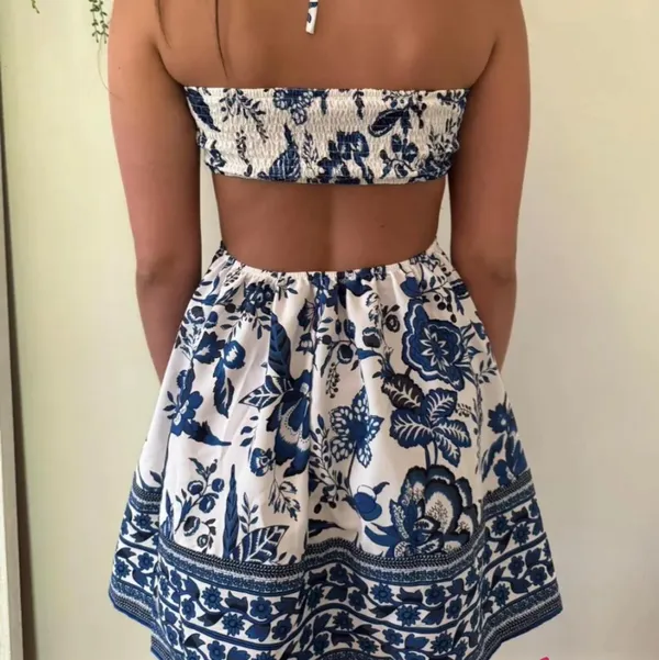 blue floral vacation dress - Image 2