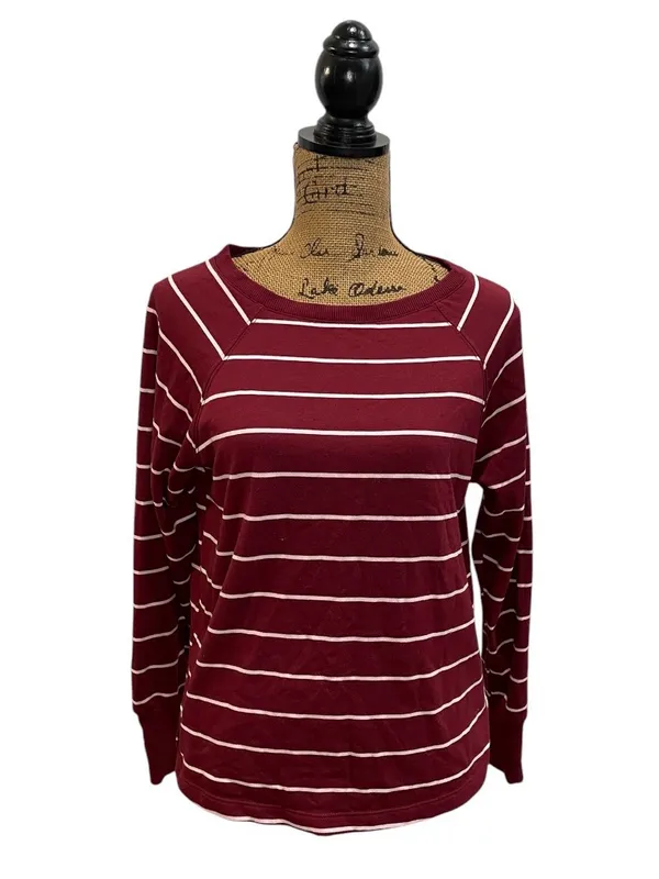 stars above Burgundy & White Striped Long-Sleeve Tee - Image 2