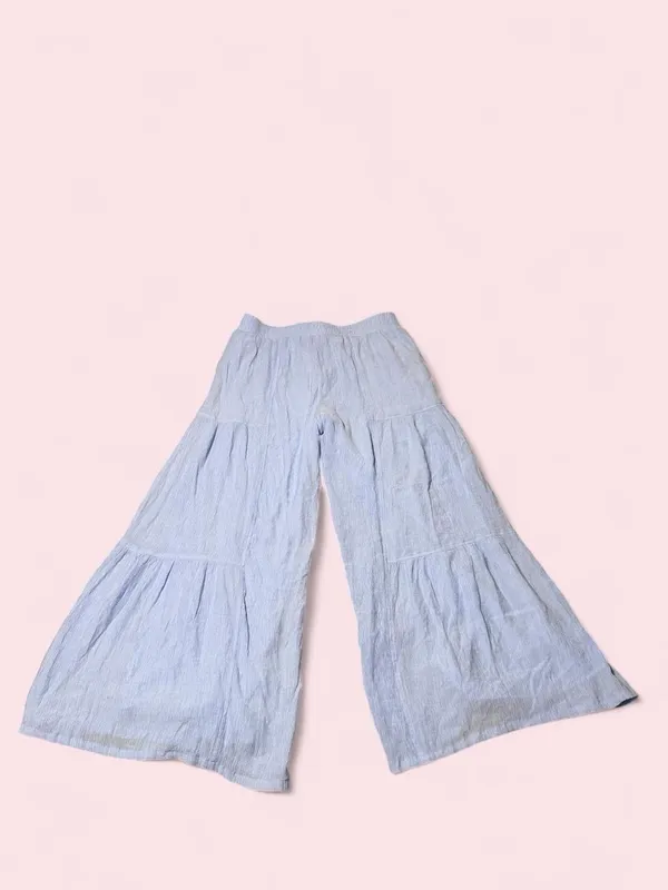 AB Studio Light Blue Tiered Wide-Leg Pants - Image 2
