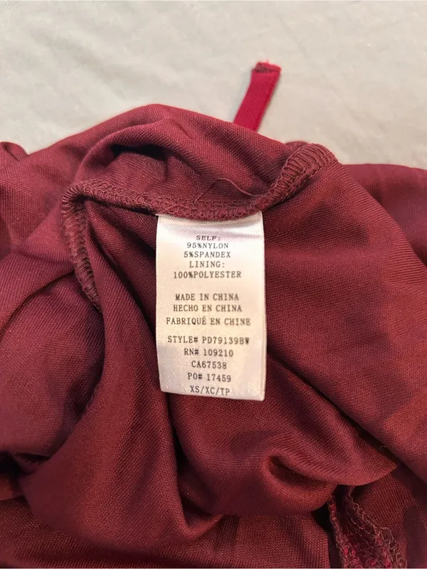Burgundy Midi Dress Ruched Long-Sleeve | Windsor - Image 10