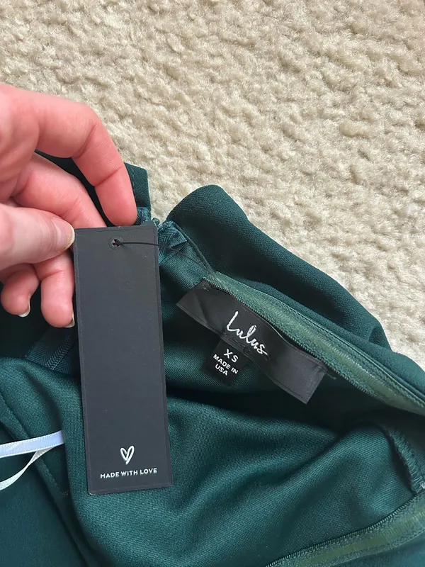 Lulus Strapless Pantsuit Green Wide-Leg - Image 4