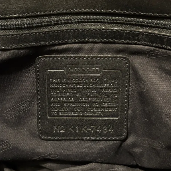 Coach Classic K1K 7434 Vintage Black Twill & Leather Carryall Bag - Image 5
