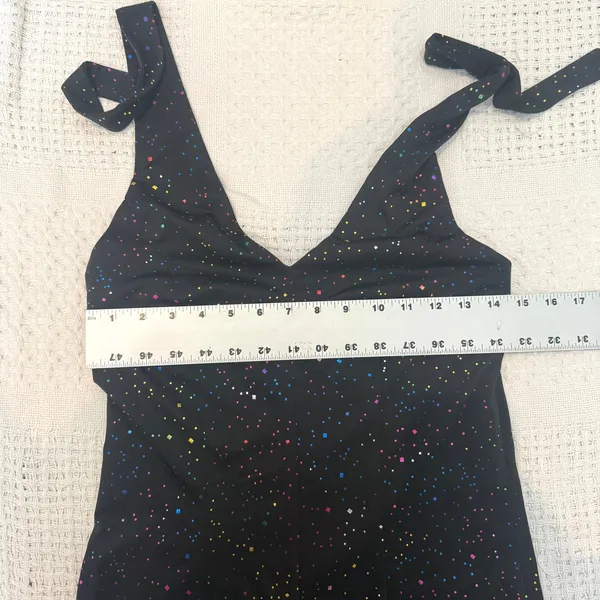 small rainbow glitter disco halter bell bottom costume jumpsuit P3 3521 - Image 3