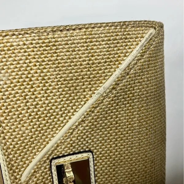 Kate Spade Wesley place‎ woven & leather envelope clutch - Image 9
