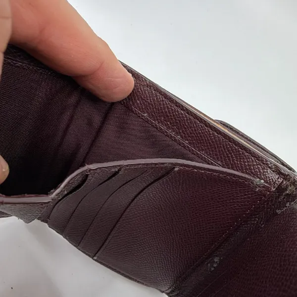 Coach Signature C Brown Beige Patent Leather Wallet - Image 8