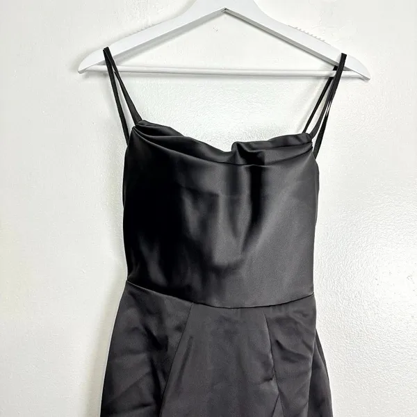 HOUSE OF CB Violette Satin Mermaid Gown in Dark Grey Size X-Small - Image 7