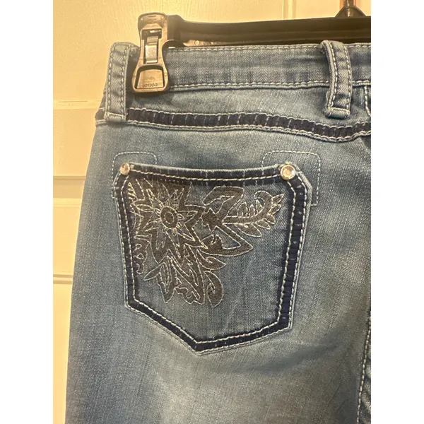 Western rock Wrangler Blue Low Rise Bootcut Jeans casual 26x32 cowgirl - Image 8