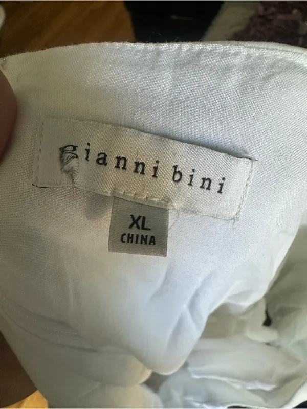 Gianni Bini White Puff Sleeve Tiered Babydoll Mini Dress Square Neck XL - Image 4