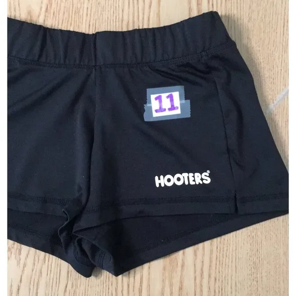 B36 #11 Hooters Girl Worn Rare Uniform Shorts Black Size XS - Image 2