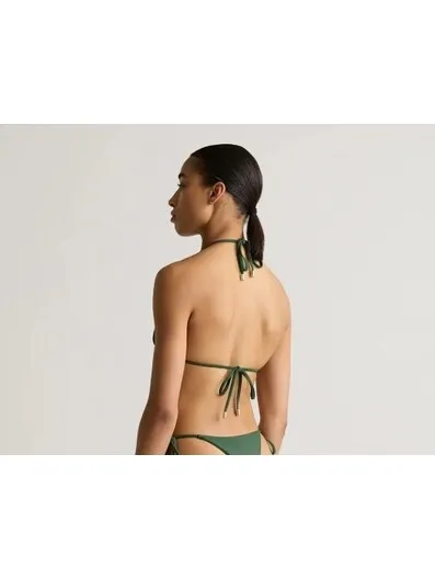 New Quince Women's Italian Triangle Bikini Top Palm Green Size Small - Image 2