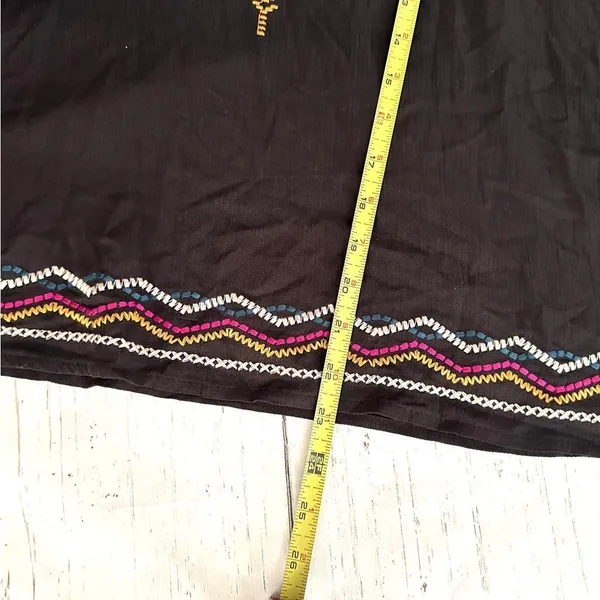 Maurices Tank Top Womens L Black Rayon Embroidered Lightweight Boho Flowy New - Image 13