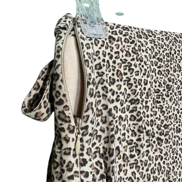 Abercrombie & Fitch Skirt Women's XS Brown Leopard Faux Wrap Ruffle Mini Summer - Image 12