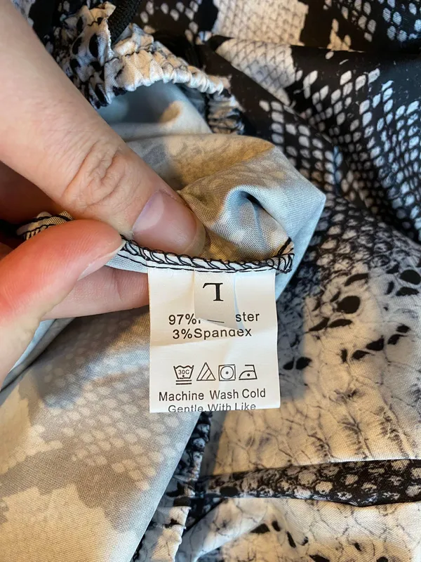 Amazon Black & White Snakeskin Print Pants - Image 5