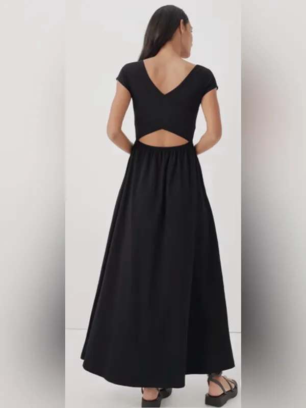 Cotton Short-Sleeve Maxi Dress - Image 4