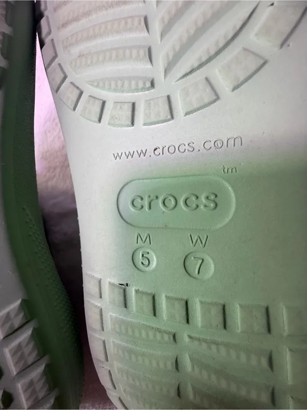 CROCS Kids Mint Green Two-Strap Slide Sandals - Image 10