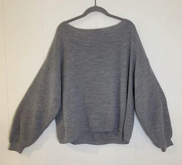 Style Cheat Grey Waffle Knit Sweater M Size M - Image 3