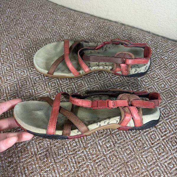 Merrell San Remo Sandals Women's 9 US 7 UK Brown Leather Strappy Summer Gorpcore - Image 3