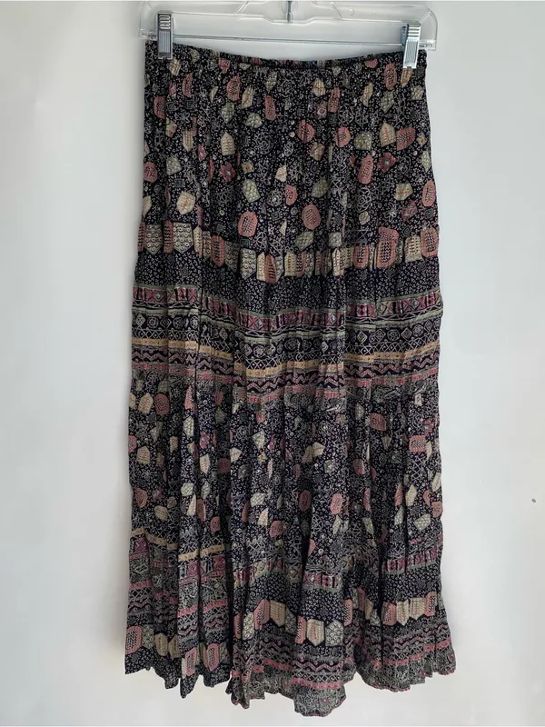 Vintage 90s Casual Corner mixed print boho granola witchy skirt matching set M - Image 5