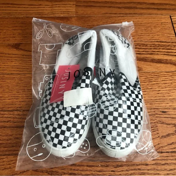 Josini Slip-on Vans Inspired Canvas Sneakers Black White Women’s Size 7 NWT - Image 2
