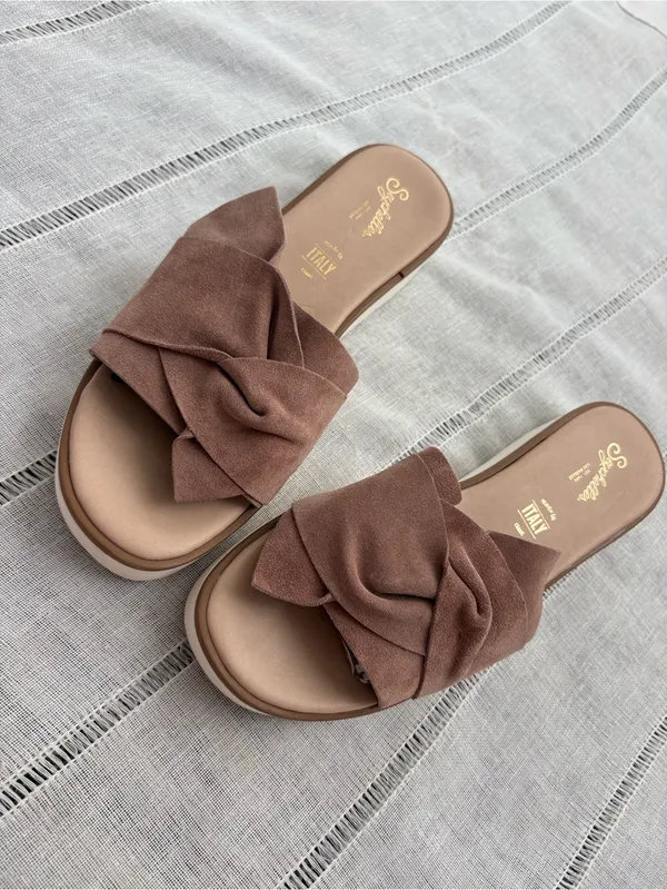 Seychelles Brown Suede Knot Slide Mules - Image 9