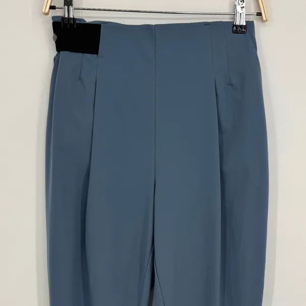 ADAY Turn It Up Pants Size Small Lake Blue High Waist Tapered Pleated Workwear - Image 2