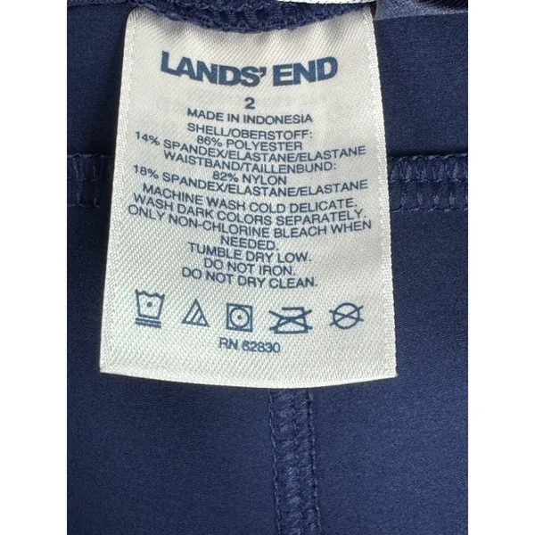 Lands' End Quick Dry Board Shorts Size 2 Navy Blue‎ Swimwear Casual Womens - Image 7