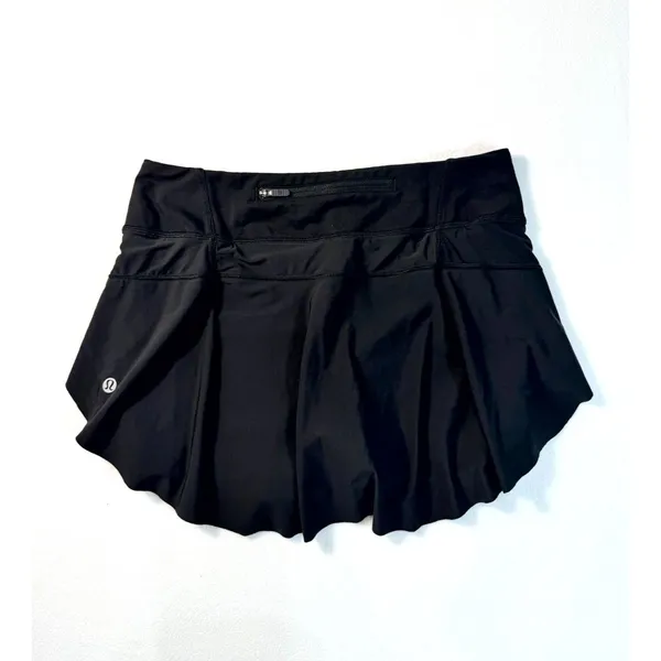 Lululemon Women’s Size 4 Black‎ Running Skort Built-In Shorts Pockets - Image 3