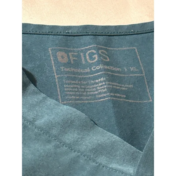 Figs Technical Collection Men's Scrub Top Blue/Green V-Neck Pullover Size XL - Image 3