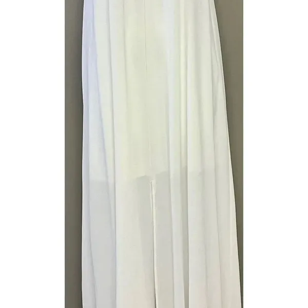 Vici High Neck Ivory Long Maxi with Front Slit- Medium - Image 6