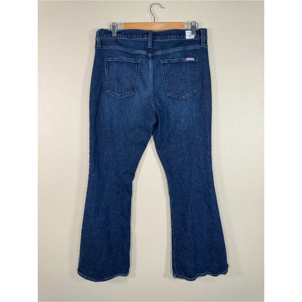 Hudson Heidi High Rise Flare Jeans Womens 32 Blue Dark Wash Denim Casual Fall - Image 9