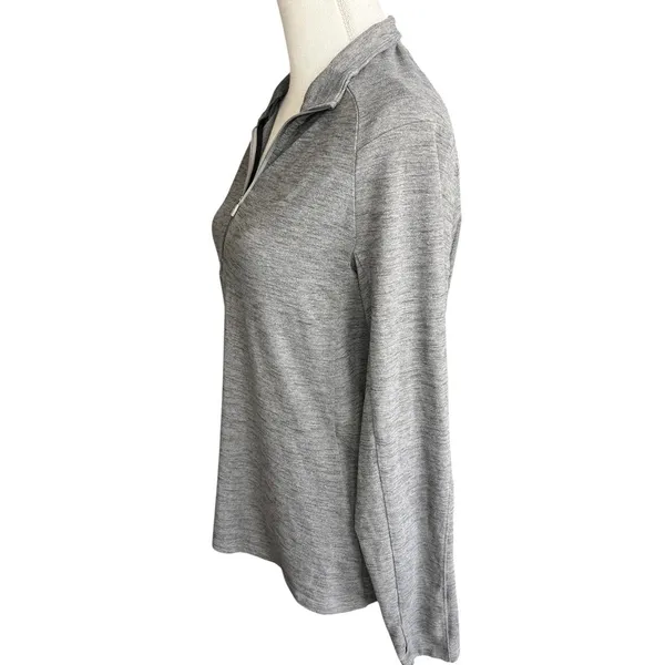 Lululemon heathered gray 1/4 zip pullover long sleeve activewear workout medium - Image 3