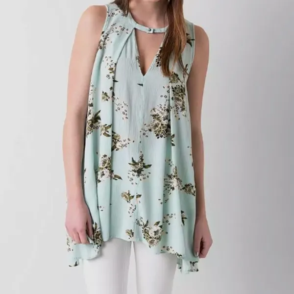 Free People Snap Out of It Tree Swing Tunic Mini Dress Faded Floral‎ Size Medium - Image 4