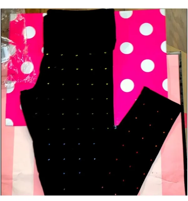 Victoria's Secret PINK rainbow rhinestone bling yoga leggings - Image 2