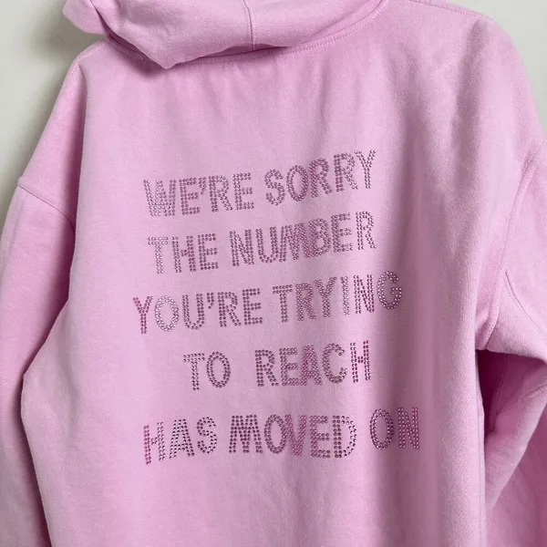 BOYS LIE 1-800 Pink Remix Hoodie in Baby Pink One Size - Image 7
