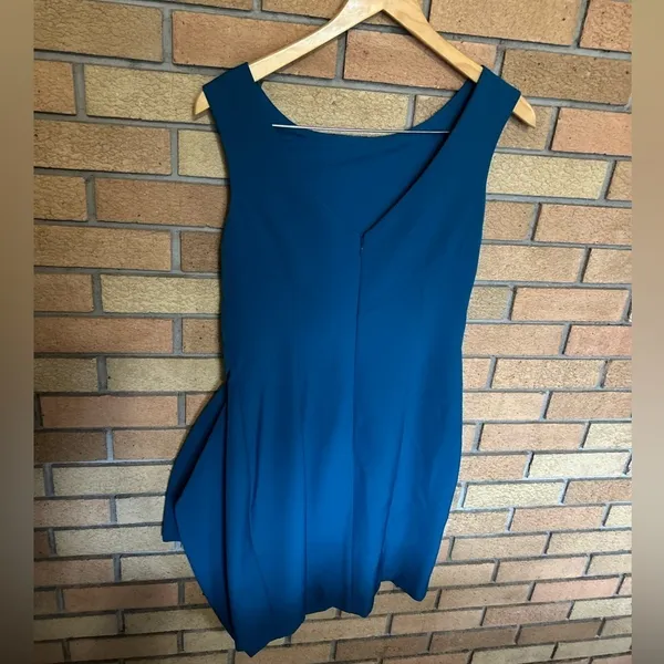 NWOT Eliza J Side Drape Laguna Crepe Cocktail Teal Blue Dress 8 - Image 3