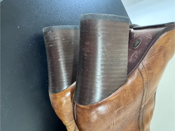 Frye Parker Tall Cognac Brown Leather Mid-Heel Knee Boots - Image 6