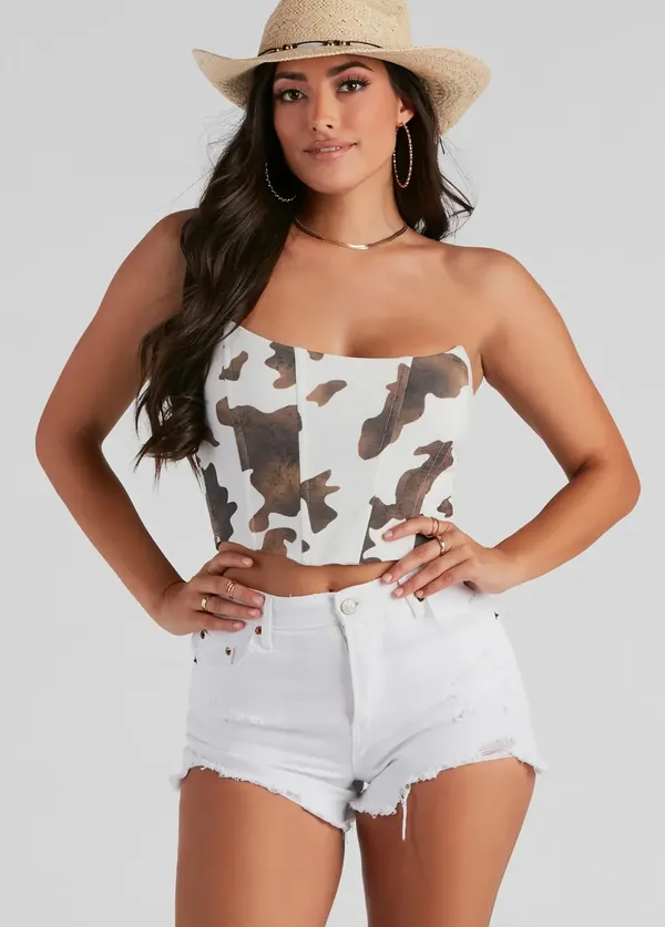 Windsor Cow Print Bustier - Image 3