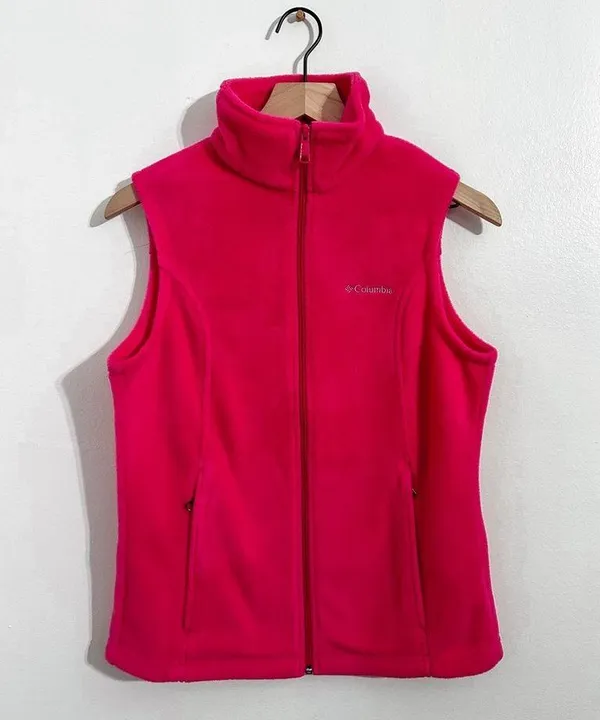 Women’s Columbia Full Zip Hot Barbie Pink Fleece Vest Small - Image 6