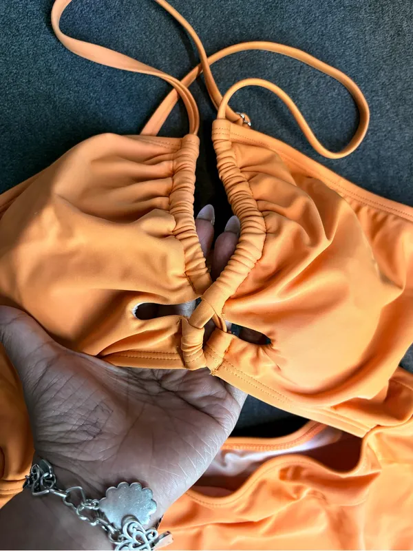 🆕Cupshe Women Orange Cutout One-Piece Swimsuit Size M - Image 3