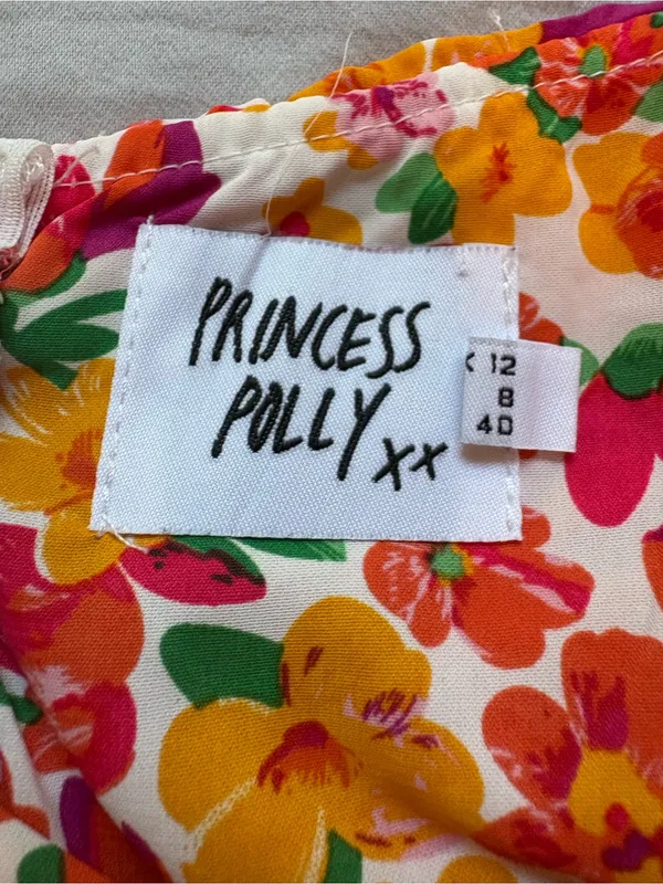 Princess Polly Barrett Mini Dress Multi Floral Size 12 Ruched Y2K - Image 4