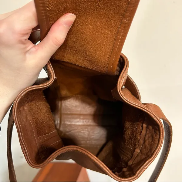 Vintage Coach 4156 Toffee Brown Leather Soho Belted Bucket Buckle Pouch Bag - Image 12
