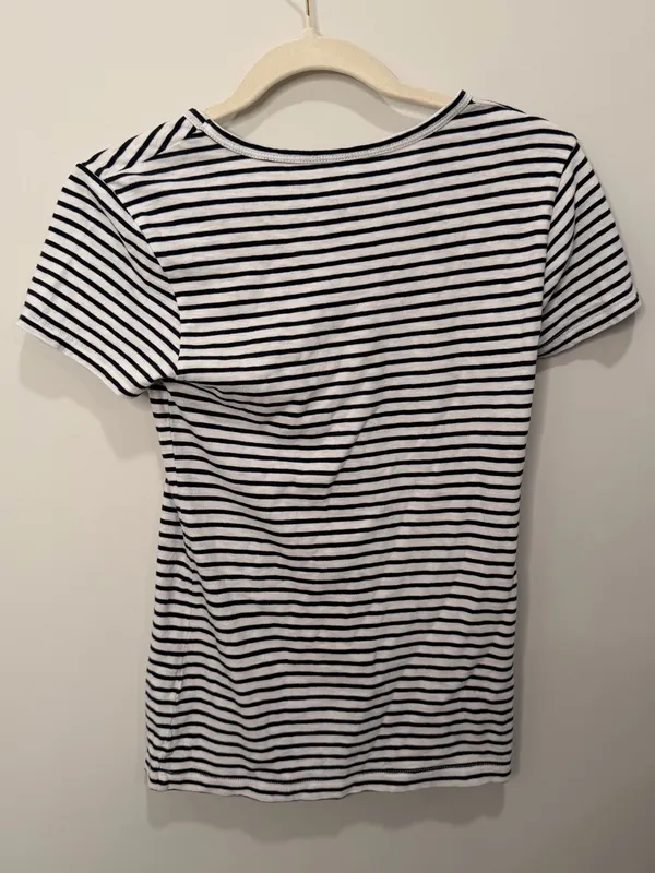 J.Crew Studio Tee Navy White‎ Striped Cotton T-Shirt Size XS - Image 5