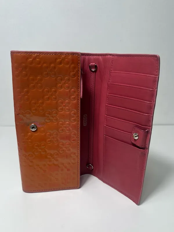 Coach Vintage Clover Embossed Patent Leather Continental Flap Long Wallet - Image 9