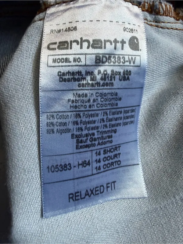 Carhartt Women's Relaxed Fit Jeans Size 14 Short - Image 3