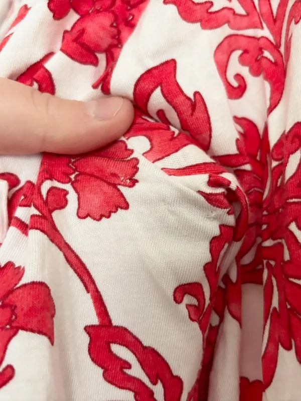 The Cat's Pajamas Chrysantheme Pima Knit Cotton Classic Pajama Set in Red - Image 5