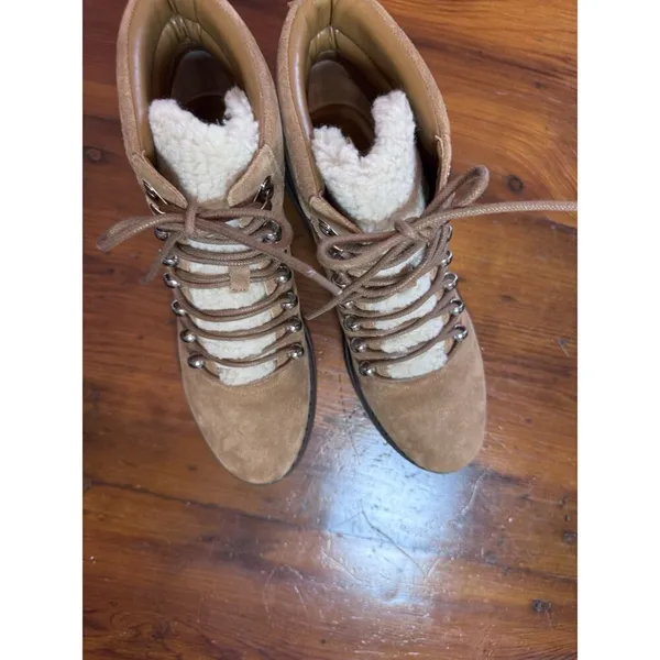 Marc Fisher Ltd Nairy Faux Fur Trim Hiking Boots Brown Women'S Size 9 New - Image 11