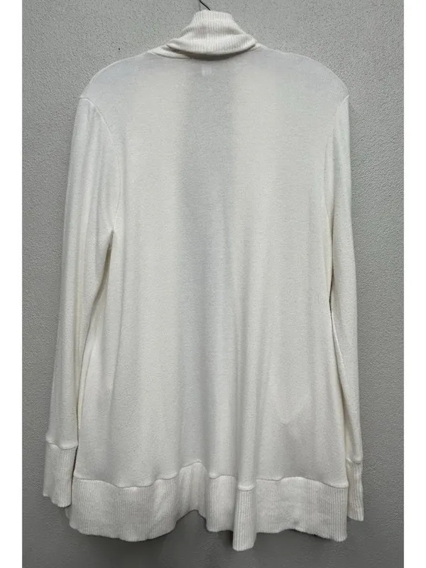 Beyond Yoga Soften Up Cardigan Women’s Small Off White Open Front Pockets Flawed - Image 3